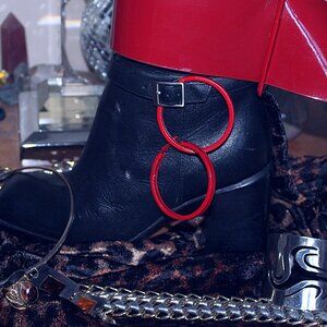 Bold Colour Pop! Red Lacquered Hoops